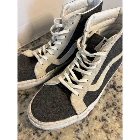 Vans SK8-Hi Black Gray Suede High Top Skate Sneakers Classic Streetwear - Picture 3 of 11